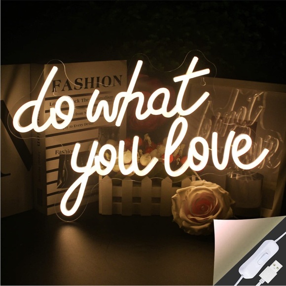 Do What You Love White Neon Light LED Sign Dorm College Teen Kids Room Wall Art - Picture 2 of 5